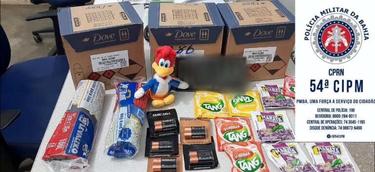 PM recupera material furtado em supermercado no centro de Campo Formoso