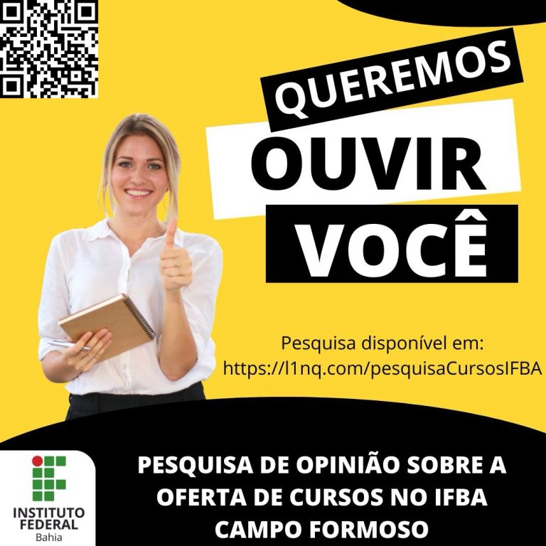 IFBA lança pequisa de opinião para definir cursos que devem ser implantados em Campus de Campo Formoso