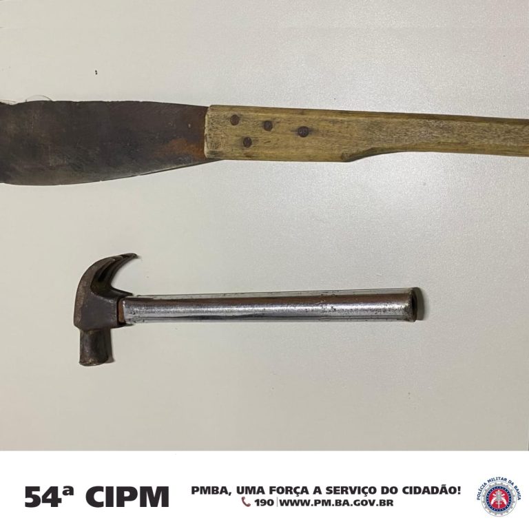 PM prende suspeito de agredir esposa com facão e martelo na cidade de Campo Formoso